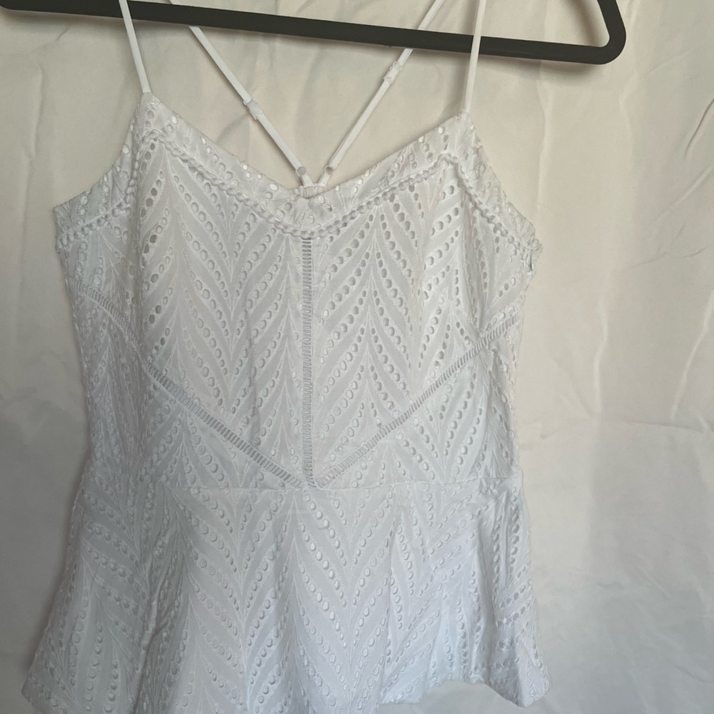 White House Black Market White Lace Camisole
